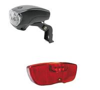 CicloSportMarket Kit Fanale a LED Luce Anteriore Attacco PORTACESTO + Fanale a LED Posteriore Attacco PORTAPACCO Bicicletta Olanda - R - Graziella - Vintage - City Bike - Uomo/Donna