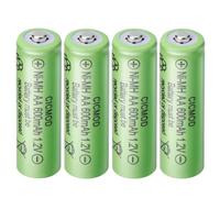 CICMOD - Batterie AA NiMH ricaricabili a luce solare, 1,2 V e 600 mAh, per luci solari decorative da giardino all'aperto, confezione da 4