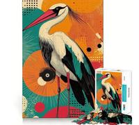 Cicogna con sfondo geometrico 无 Puzzle da 1000 pezzi per adolescenti Puzzle Think Toy Antistress Sollievo Taglio netto Lista dei desideri di Babbo Natale 38x52cm