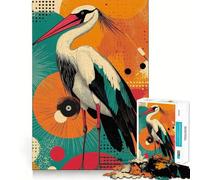 Cicogna con sfondo geometrico 无 Puzzle da 1000 pezzi per adolescenti Puzzle Think Toy Antistress Sollievo Taglio netto Lista dei desideri di Babbo Natale 50x75cm