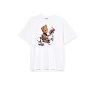 CID - T-Shirt Guardians of The Galaxy 2 Groot And Tape,XXL,Uomo, Bianco