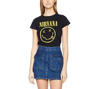 CID - T-Shirt Nirvana Smiley Front Print Only,XXL,Donna, Nero