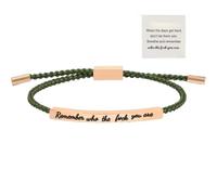 Cidegoo Design alla moda Remember Who The Luck You Are/God Is in Control Motivational Tube Bracciale regolabile Gioielli Regali, One Size, Acetato, Non pietra preziosa