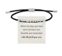 Cidegoo Design alla moda Remember Who The Luck You Are/God Is in Control Motivational Tube Bracciale regolabile Gioielli Regali, One Size, Acetato, Non pietra preziosa