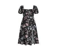 CIDER Abito midi Abiti estivi da donna 2024 Abiti estivi taglie forti Abito midi con scollo quadrato a maniche a sbuffo con scollo a frutto Curve & Plus, Carbonio, 4X