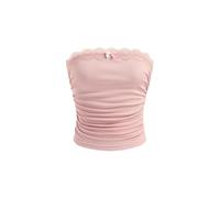 CIDER Top corto a tubo increspato solido, Rosa chiaro, XL