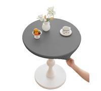 CIEEIN CIEHT Copritavolo rotondo con bordi elasticizzati Tovaglia rotonda antivegetativa Antiscivolo Uso interno ed esterno Grigio chiaro Diametro 110 cm