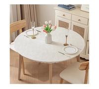 CIEEIN CIEHT Copritavolo rotondo con elastico Tovaglia rotonda resistente all'acqua e all'olio Copertura del giradischi Bianco diametro 160cm