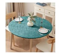 CIEEIN CIEHT Copritavolo rotondo con elastico Tovaglia rotonda resistente all'acqua e all'olio Copertura del giradischi Verde diametro 60cm