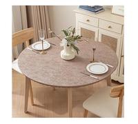 CIEEIN CIEHT Copritavolo rotondo con elastico Tovaglia rotonda resistente all'acqua e all'olio Copertura del giradischi Marrone diametro 120cm