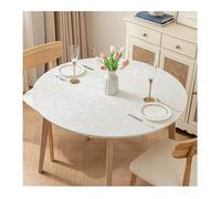 CIEEIN CIEHT Copritavolo rotondo Tovaglia rotonda resistente all'acqua e all'olio Copertura del giradischi Bianco diametro 180cm