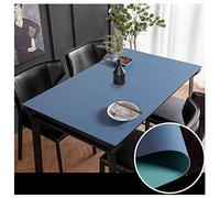 CIEEIN CIEHT Tovaglia bifacciale in PU Spessore 2 mm Proteggere il piano del tavolo Resistente all'acqua e alle macchie Facile da pulire Grigio-blu + verde 60 * 120cm