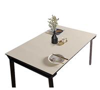 CIEEIN CIEHT Tovaglia bifacciale in PU Spessore 2 mm Proteggere il piano del tavolo Resistente all'acqua e alle macchie Facile da pulire Platino + Curry 80 * 160cm