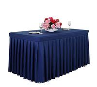 CIEEIN CIEHT Tovaglia da conferenza rettangolare per ufficio Gonna da tavolo Tovaglia da conferenza per hotel Blu navy Dimensioni(lunghezza*larghezza*altezza) 180 * 60 * 75cm