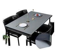 CIEEIN CIEHT Tovaglia in PU Sottomano per Scrivania Disponibile bifacciale Impermeabile e facile da pulire Nero+grigio scuro Spessore 2mm 90 * 140cm