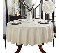 CIEEIN CIEHT Tovaglia rotonda impermeabile e antivegetativa Tovaglia in PU Resistente all'usura e facile da pulire Champagne Oro A 160 cm di diametro