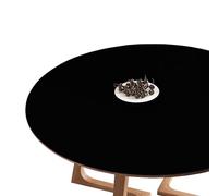 CIEEIN CIEHT Tovaglia rotonda in PU Stuoia da tavolo spessa Impermeabile Facile da pulire Nero Diametro 40 cm