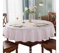 CIEEIN CIEHT Tovaglia rotonda Tovaglia in PVC Impermeabile e Resistente all'olio Facile da Pulire Proteggi i mobili (Rosa-fr 140cm di diametro)