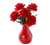 CIEEIN CIEHT Vaso di ceramica Accessori per la casa Disposizione dei fiori dell'ornamento del fiore essiccato in stile europeo Rosso D 19cm di altezza