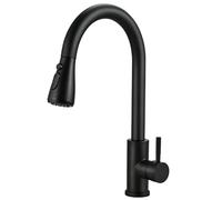 Cieex Rubinetto da cucina allungabile, ad alta pressione, girevole a 360°, miscelatore per lavello con doccetta a 3 modalità, rubinetto estraibile da cucina (acciaio inossidabile) (rubinetto