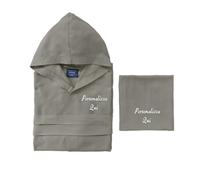 Cieffepi Home Collections MYFIT Set Microfibra Personalizzabile Accappatoio Unisex con cappuccio + Telo (IT, Testo, M, Regular, Regular, Tortora)