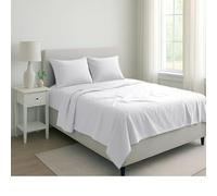 Cieffepi Home Collections PERUGIA Completo lenzuola per letto matrimonale in percalle disponibile in 7 colori (Bianco)