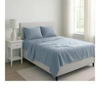 Cieffepi Home Collections PERUGIA Completo lenzuola per letto matrimonale in percalle disponibile in 7 colori (Perla)