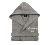 Cieffepi Home Collections Solo Mio Basic Accappatoio Personalizzato con Cappuccio in Morbida Spugna idrofila Puro Cotone