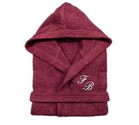 Cieffepi Home Collections SOLO MIO BASIC Accappatoio personalizzato unisex adulto con cappuccio in spugna di puro cotone (L, Bordeaux)