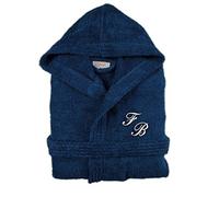 Cieffepi Home Collections SOLO MIO BASIC Accappatoio personalizzato unisex adulto con cappuccio in spugna di puro cotone (XL, Navy)