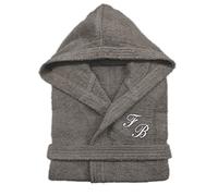 Cieffepi Home Collections SOLO MIO BASIC Accappatoio personalizzato unisex adulto con cappuccio in spugna di puro cotone (M, Tortora)