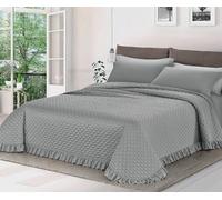 Cieffepi Home Collections Trapuntino matrimoniale in raso - art. CRICRU' (Grigio con ROUCHE)