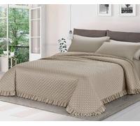 Cieffepi Home Collections Trapuntino matrimoniale in raso - art. CRICRU' (Tortora con ROUCHE)