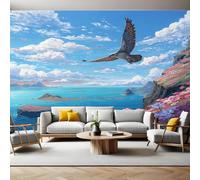Cielo Azzurro Carta da Parati Fotografica Aquila dell'oceano Poster Giganti da Parete 400 x 280 cm Soggiorno Divano TV Hotel a Tema Corridoio di Lusso Sfondo Dipinto Murale