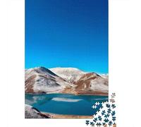 Cielo azzurro e limpido 1000 Pezzi Lago di Montagna Innevata Puzzle Cartone Resistente Per Famiglia, Difficile Ma Soddisfacente, Regalo Natale Decorazione Murale 38x26cm/1000pcs