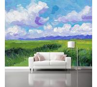 Cielo Azzurro Prato Murale Carta da Parati - Pittura Carta da Parati Decorazione Parete per Soggiorno Camera da Letto Cameretta, Verde Fotografica Mural 200 x 140 cm