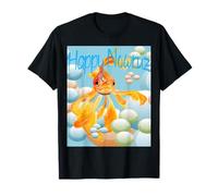 Cielo-Blu Auguri Felice Nowruz Pesce Rosso Maglietta