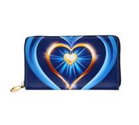 Cielo blu cuore stampa cellulare carta di credito porta soldi portafoglio in pelle donna portafoglio carte tasca con cerniera, nero, taglia unica, Nero, One Size