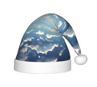 Cielo blu e nuvole bianche Cappelli di Natale per bambini cappelli da festa stampati adatti per feste di Natale decorazioni per riunioni di famiglia