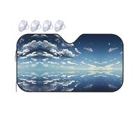 Cielo blu e nuvole bianche È una visiera parasole per parabrezza dell'auto, che non occupa troppo spazio e protegge l'ambiente all'interno dell'auto.