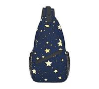 Cielo blu navy e stella Cielo blu navy e stella Borsa sul petto Zaino a tracolla diagonale Uomo Donna Viaggio con zaino multifunzionale per sport all'aria aperta