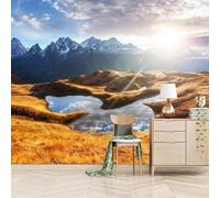 Cielo Cime Montuose Luce Del Sole Riflessi Arte 3D Carta Da Parati Facile Installare Mobili Sfondi Ufficio Divano Camera Letto Sfondo Decorazione Murale-400cm×280cm