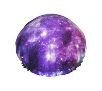 Cielo galattico. Cuffia da a con stampa per donna divertente | Novità cuffia per capelli per il bagno | Cuffia da bagno | Doppio strato
