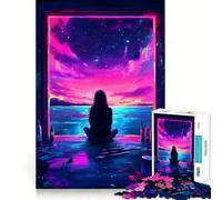 Cielo notturno attraverso la finestra, puzzle da 1000 pezzi per adulti, sfida mentale, divertimento da fare insieme, taglio di qualità, (38x52cm)