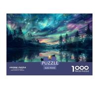 Cielo Notturno Aurorale Puzzle 1000 Pezzi Carta per Adulti Foresta Lago Gioco di Puzzle 1000 Pezzi Relax Casa 70x50cm/1000pcs
