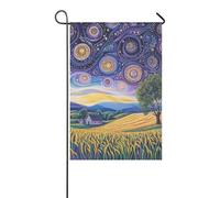 cielo notturno campagna vorticoso stelle bandiere di Giardino banner all'aperto per Yard decorazione 12x18 pollici double sided