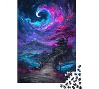 Cielo Notturno Mistico Puzzle 1000 Pezzi Carta per Adulti Sentiero da Sogno Scenario Artistico Rilassamento Famiglia Decorazione Regalo 52x38cm/1000pcs