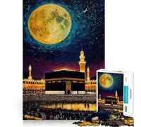 Cielo notturno, Moschea Kaaba alla Mecca, Puzzle da 1000 pezzi per adolescenti, Puzzle di memoria, Leggero, Rilassante, Immagine da assemblare, (38x52cm)