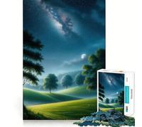 Cielo notturno sopra dolci colline - Puzzle da 1000 pezzi per adulti - Gioco di sfida mentale - Divertimento da assemblare insieme - Taglio di qualità (50x75cm)