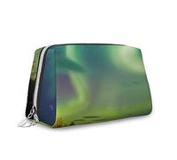 Cielo, organizzatore di trucco in pelle,Highway Nordic Rays,Borsa,Borsa da toilette,Sacchetto di trucco impermeabile,Verde,S, Verde_9, Taglia unica, Beauty Case